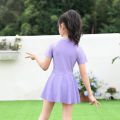 Children's Swimsuit Girls' New Middle and Big Children Korean Style Conservative Skirt Swimsuit Hot Spring Quick-Drying Split Swimsuit Girls'. 