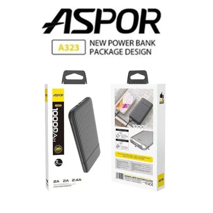 ASPOR A323 Power Bank 10000mAh / Fast Charging / 2 Input 2 Output