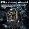 Rugged And Durable Military Smart Watch Ip68 Waterproof 2.01 '' HD Display Bluetooth Voice Smart Watch For Android IOS XIAOMI Smart Watch Men Sports Bluetooth Call Smartwatch Long Battery Life Health Monitoring IP68 Waterproof Wristwatch. 