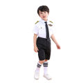 Flight Attendent Cosplay Costumes For Children Halloween Party Aircraft Pilot Uniforms Kids Performance Profession Class Wear. 