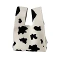 【ALLGOOD】 Niche Design Plaid Shopping Bags Shoulder Bag Women Girls Knot Wrist Bag Tote Bag Handmade Knit Handbag. 
