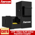 AMPCOM Keystone Coupler Jack ,CAT6 /CAT6A RJ45 Inline Coupler Keystone Jack, RJ45 CAT6 Straight-Through Keystone Module Adapter Couplers For Wall Plate. 