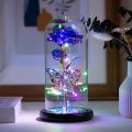 LED Galaxy Forever Rose Flower in Glass Dome Gift for Valentine's Day Girlfriend. 