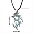 New Year Vintage Punk Dragon Pendant Necklace Glowing In The Dark Moonstone Luminous Dragon Necklace Charm Gift Glowing Necklace Men Boy. 