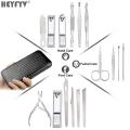 High Quality Nail Clipper Stainless Steel Nails 19 PC Set Manicure Ear Eyebrow Pedicure Scissors Tool Nail Cutter. 