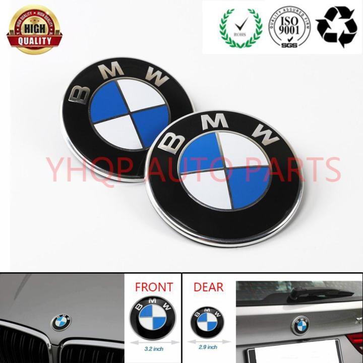 ???New???74mm 82mm White Blue Emblem Badge BONNET Hood Front Rear Trunk ...