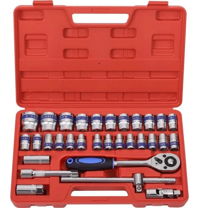 32PCS 1/2'' DR Box Socket Set Box Spanner Set Wrench Tools Set