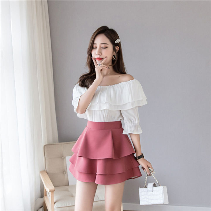 bellylady%20Women%20Sweet%20Skirt%20High%20Waist%20Double-layered%20A-line%20Flared%20Casual%20ni%20Skirt%20With%20Shorts%20color%20-%20Image%207