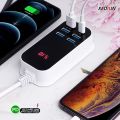 6 Port PD 30W USB Charger HUB LED Display Multi USB Charging Station Dock Universal Mobile Phone Desktop Wall Home EU UK US Plug. 