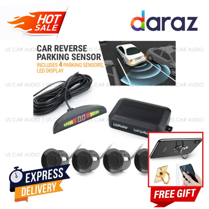 Premium Parking Reverse Sensor Kit with Digital Display and Step-up Alarm