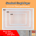 YuanbingLuxury Standard A4/A3/A2 Calculation/Graph/Logarithmic/Coordinate Orange Grid Paper K-line Drawing Paper Student Manuscript Drafting. 