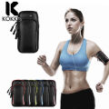 KOKKO Running Armband With Headphone Jack Cell Phone Armband, Water Resistant Cell Phone Armband Case, Running Holder, Adjustable Arm Band For Phones Up To 6.5". 