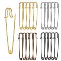 5-20pcs Gold Silver Large Safety Pins Brooch Base Hook for For DIY Lock Jewelry Blankets Clothes Craft Making Accessory Supply Materials. 