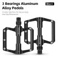 WEST BIKING 3 Bearing Bike Pedals Aluminum Alloy Anti-Slip MTB Road Bicycle Flat Pedals Hollow Lightweight Mountain Bike Parts. 