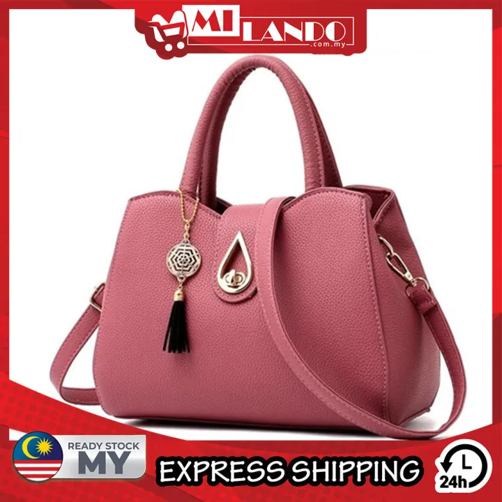 MILANDO Ladies Women PU Leather Handbag Women Tote Sling Bag Handbeg Beg Tangan Wanita Murah Cantik (Type 9)