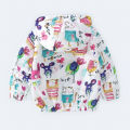 Children's jacket Spring and Autumn baby jacket Cartoon printed jacket Girls' cardigan windproof top. 