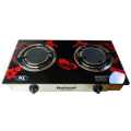 National Low gas, 2 burner portable infrared gas stove with Ceramic Glass. 