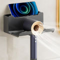 Wall Mounted Hair Dryer Holder For Bathroom Shelf without Drilling Plastic Hair dryer stand Bathroom Organizer. 