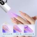 Monja White Mini Nail Dryer Portable UV Adhesive Gel Lamp Handheld USB Charging Nail Art UV LED Flashlight with LED Screen Display Quick Drying Nail Light DIY Manicure Tools. 