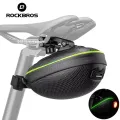 ROCKBROS Bike Bag with Light Double Warning EVA Hard Shell Bike Bag Seat Cycling Tail Rear Pouch Bag Bicycle Saddle. 