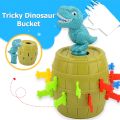 2-4 Players Darts Dinosaur Barrel Children Toy Gift Jumping Dinosaur Buckets Stab Pop Up Toys Home Entertainment Boy Girl Gift. 