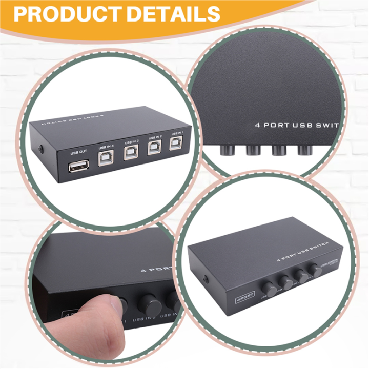 Scanner Splitter Box Newest Mini 4 Ports USB Printer Scanner Sharing Share Switch Splitter ...