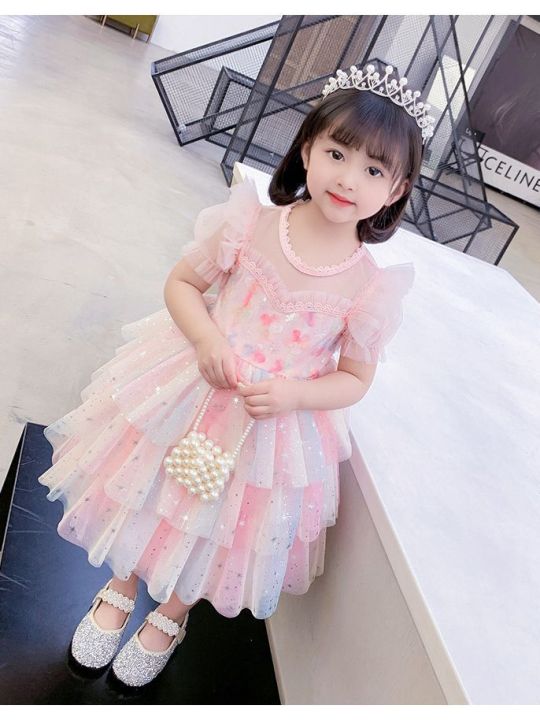 Girls'%20Summer%20New%202024%20Children's%20Aisha%20Seven%20Rainbow%20Princess%20Dress%20Girl's%20Western%20Style%20Puffy%20Performance%20Skirt%20-%20Image%203
