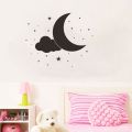 【IKE】Classic Clouds Moon Stars Wall Sticker Night Sky For Kids Rooms Background Home Decoration Mural Art Decals Stickers Wallpaper. 