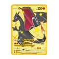 pokemon cards golden Spanish Pokemon Metal Cards Pokémon Letters Charizard Pikachu V VMAX Collection Gold Card GX Original Collection Toy Kid GiftsParty Games Crafts. 