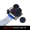 Raspberry Pi 4 Night Vision Fisheye Camera 5MP OV5647 70/95/160 Degree Focal Adjustable Camera for Raspberry Pi 3 Model B Plus. 