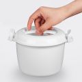 Microwave Rice Cooker Multifunction Small Lunch Container Microwave Cooker Cookware for Microwave Oven 17.5x21x14cm. 