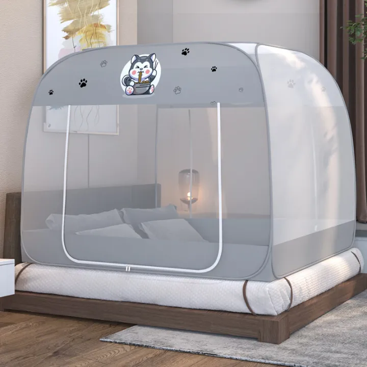 New%20New%20Mongolian%20Bag%20Mosquito%20Net%20Home%20Bedroom%20Installation-Free%201.5M%20Encryption%20Full%20Bottom%20Children's%20Drop-Resistant%20Zipper%20Tent%20-%20Image%207