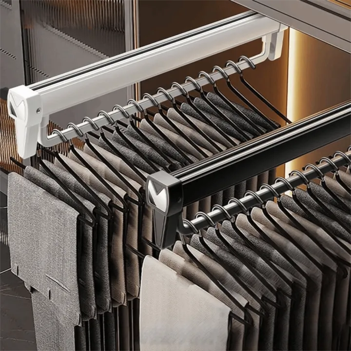 Durable Heavy Duty Aluminum Alloy Pants Rack Extendable Hanging Trouser ...