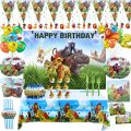 Lion King Simba Disposable Tableware Set Kids Birthday Party Decor Tablecloth Straw Napkin Cup Plate Balloon Party Supplies. 