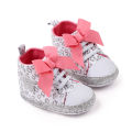 Kidlove Baby Girls Lace-up Toddler Shoes Elastic Band High-top Non-slip Soft Sole Baby Shoes. 