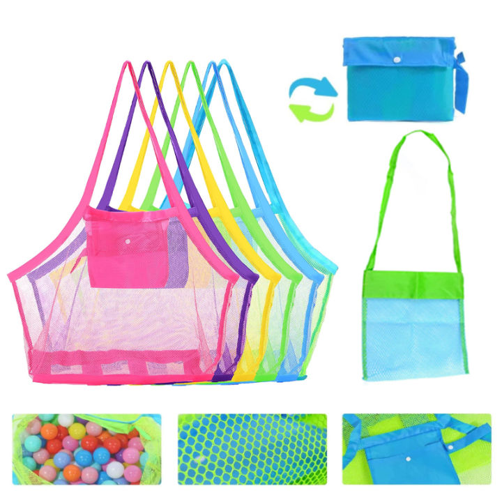 Children Sand Away Protable Mesh Bag Kids Toys Storage Bags Swimming Large Beach eco Bag Women Cosmetic Makeup Bag сумка женска