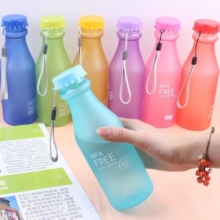 550ML Water Bottles Sport Bottle Creative Candy Color Drop-proof Soda Bottle Plastic Frosted Sealed Water Bottle Portable Sports Water Cup Bike Water Bottles