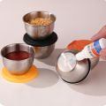 Portable 50ML Sauce Cup 304 Stainless Steel Reusable Storage Containers Sealed Lid Leak-proof Dipping Dish Food Storage. 