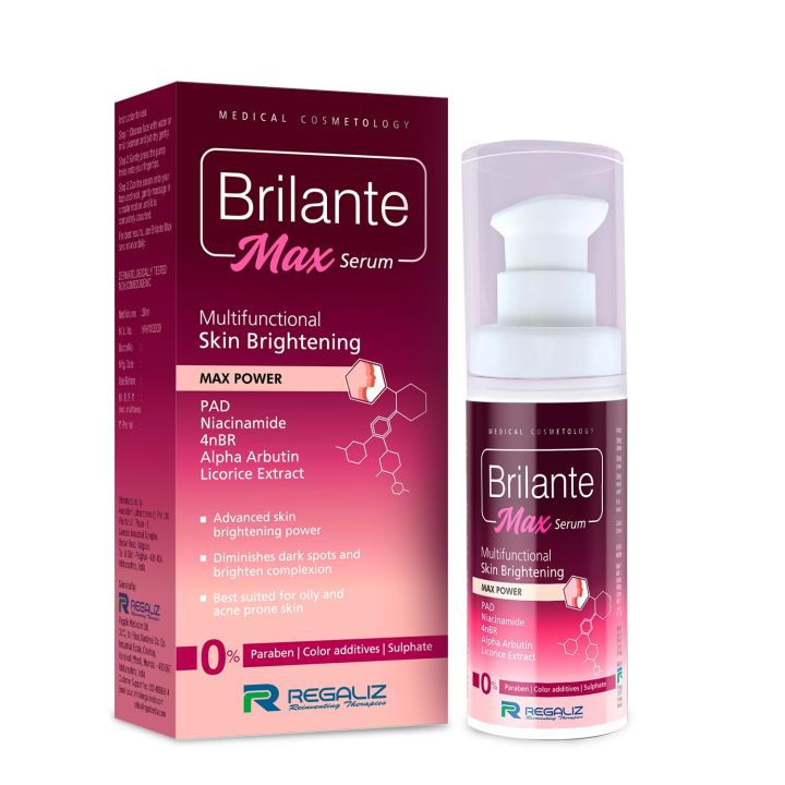 Regaliz Brilante Max Serum | Multifunctional Skin Brightening & Radiance Booster | Targets Dark Spots, Uneven Skin Tone, and Dullness | 30ml (FROM INDIA)SAB