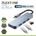 ALTRON USB 3.0 Hub 4 Port USB C Ultra Slim Hub Power for Laptop Smartphone PC Flash Drives Mouse Keyboard Laptop. 