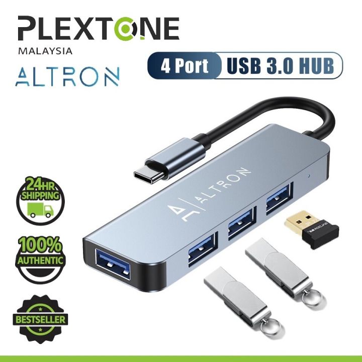 ALTRON USB 3.0 Hub 4 Port USB C Ultra Slim Hub Power for Laptop Smartphone PC Flash Drives Mouse Keyboard Laptop