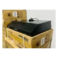 Black Slim Exhaust Range Cooker Hood (filter model). 