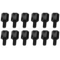 100x Motherboard Hex Standoff Threaded Spacer M3 Thread 6+6mm Black. 