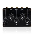 TM400 Mini 4 Channel Stereo Line Mixer Audio Mixer 4In1Out for Studio Recording Low Noise Small & Sophisticated Audio Passive Mixer. 