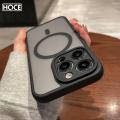 HOCE Frosted Magnetic Phone Cases For iPhone 11 12 13 14 15 Pro Max 14 15 Plus Magsafe Case Skin Feel Matte Black Cover. 