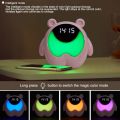 Cute Bear Child Alarm Clock Colorful Night Light Smart Clock With Wake Up Table Clock Kids Gifts. 