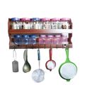Wooden Spice Rack With Bottles And Tools Kitchen Rack Two Layer spice Rack Wooden Spice Bottle Holder Rack With Bottle And tools Condiment Rack Orgernizer. 