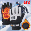 Men Winter Warm Fleece Gloves Motorcycle Thermal Warm Gloves Snow Sports Gloves Warm Accessory. 