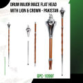 Drum Major Mace/Leader Stick, Chrome Flat Head Lion & Crown Top -GPC-1096F(Pakistan Made). 