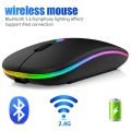 M103 High End Ultra-thin Type C Mouse 2.4Ghz Optical 7RGB Rechargeable RGB Dual-model Wireless USB+BT 5.1 Silent Mouse. 